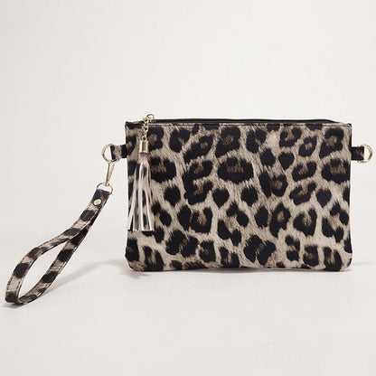 Women Handbag Clutch Leopard Print Cow Print Small Bag Purse Party Large Capacity Envelope Wristlet Bag PU Briefcase