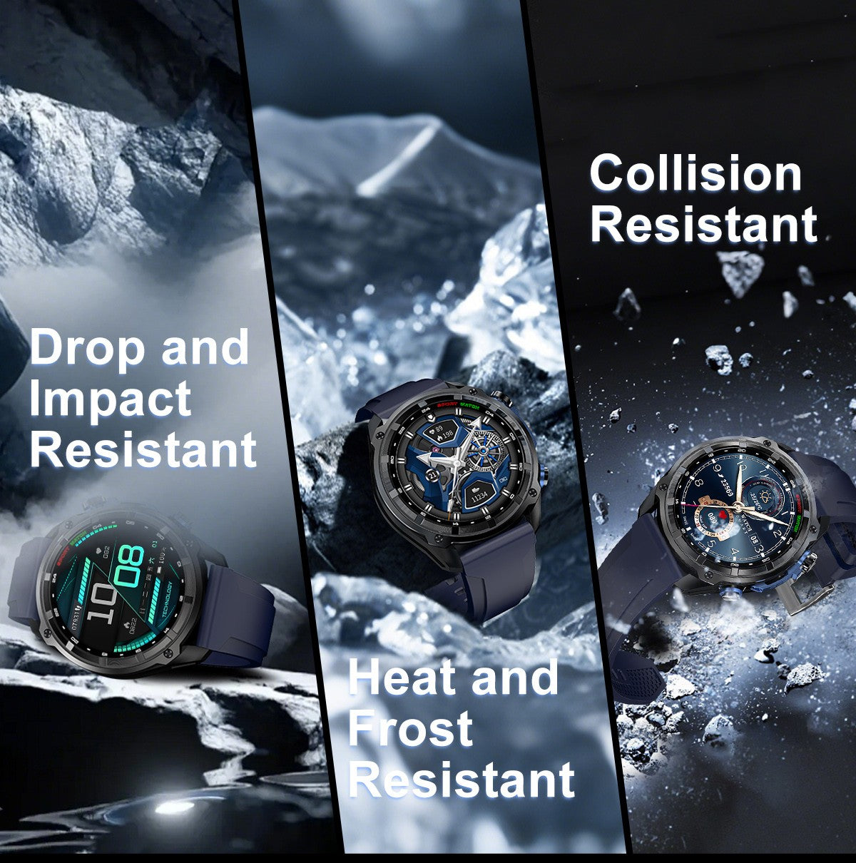 2025 Novo GPS Smartwatch Mapas Offline 4GB Memória Reprodutor de Vídeo Pulseira Inteligente Esportiva Militar Masculina à Prova d'Água 50m Safira