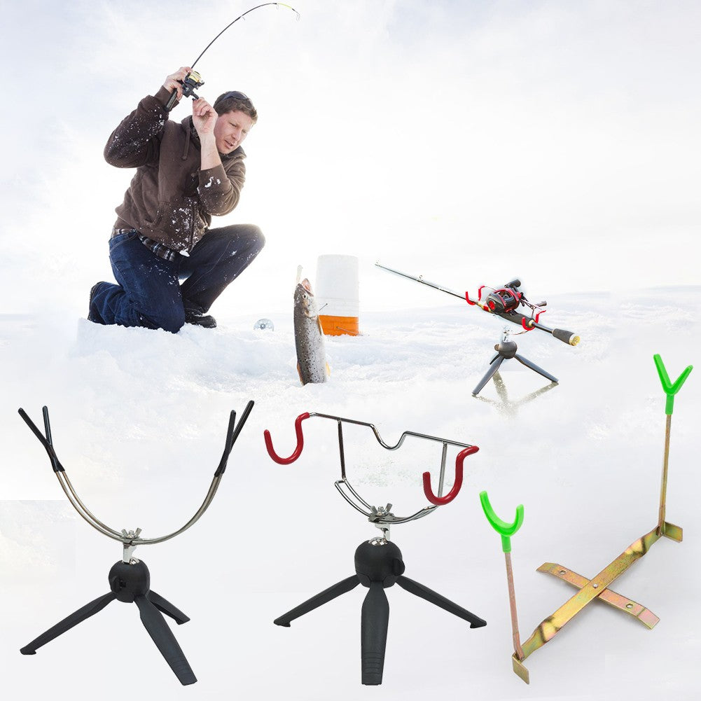 Suporte de Vara de Pesca de Gelo Dupla Cabeça Suporte Portátil para Vara de Pesca de Gelo Fácil Instalação Suporte de Vara de Inverno para Equipamento de Pesca de Inverno Mar