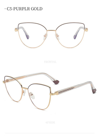 VICKY New Personalized Simple Cat's Eye Fashion Design Women's Anti-Blue Light Reading Glasses Customizable Prescription 78001