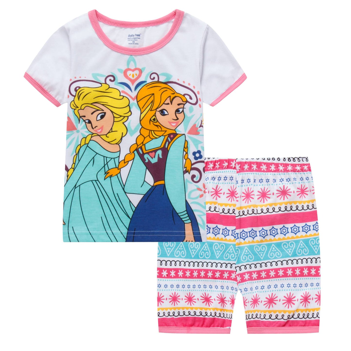 Summer Kids Pyjamas Children Sleepwear Baby Set Elsa Girls Minnie Short sleeved Pijamas Cotton Nightwear Clothes Pajamas Sets