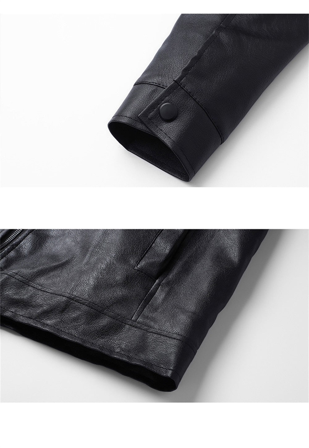 2025 New Men's autumn thin velvet leather jacket, warm and retro men's motorcycle jacket, outdoor casual PU leather jacket