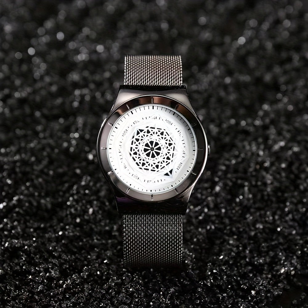 New Concept Creative Pointless Black Technology Watch Men's and Women's Students Minimalist Fashion Trend Quartz Watch