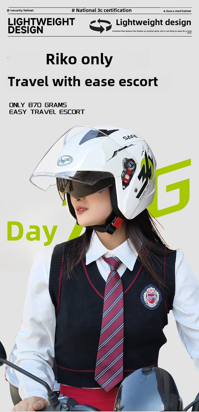 Capacete de 58-62cm para Moto de Inverno Térmico, Carro Elétrico, Feminino e Masculino, Com Lente Dupla e Uso nas Quatro Estações