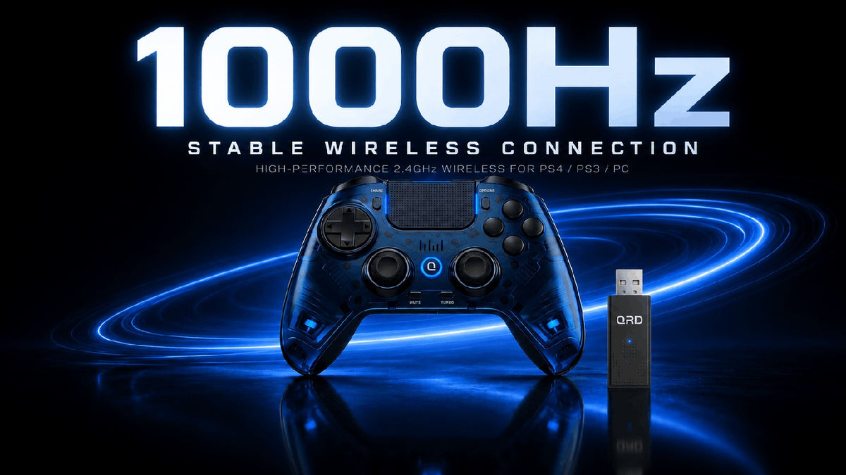 QRD Spark N7 2.4Ghz Wireless Controller for PS4/PS3/PC Direct Connect Hall Effect Vibration Effect Gamepad For PS5 Via Converter