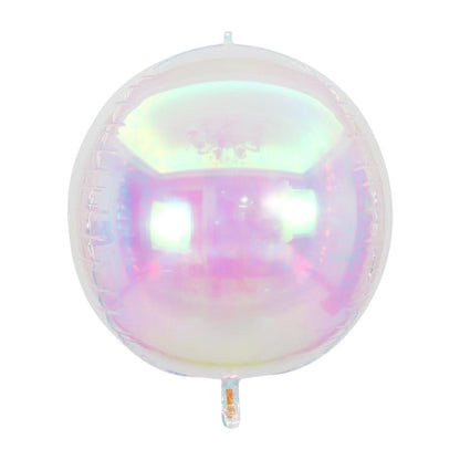 12Pcs Iridescent 4D Round Foil Balloons 22/12/10IN Holographic 4D Foil Balloons Helium Air Globos Mermaid Birthday Wedding Decor
