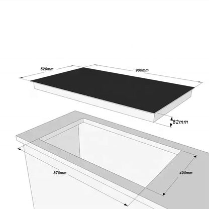 Fogão de Indução de Alta Potência 5 Queimadores Vendas Quentes Fogão de Indução Portátil Embutido Eletrodoméstico de Cozinha Preço de Fábrica Para H