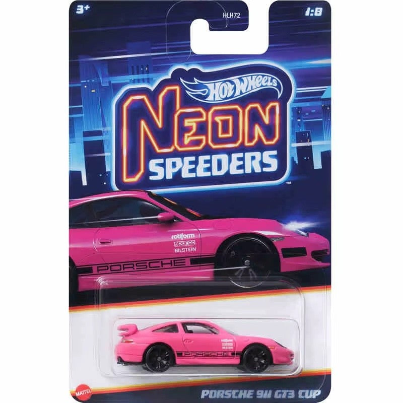Hot Wheels Neon Speeders Series 8 Diecast Car Set 1/64 Scale Models Mazda RX-7 Datsun 510 B C D HLH72 Collectible Toy Xmas Gifts