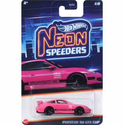 Hot Wheels Neon Speeders Series 8 Diecast Car Set 1/64 Scale Models Mazda RX-7 Datsun 510 B C D HLH72 Collectible Toy Xmas Gifts
