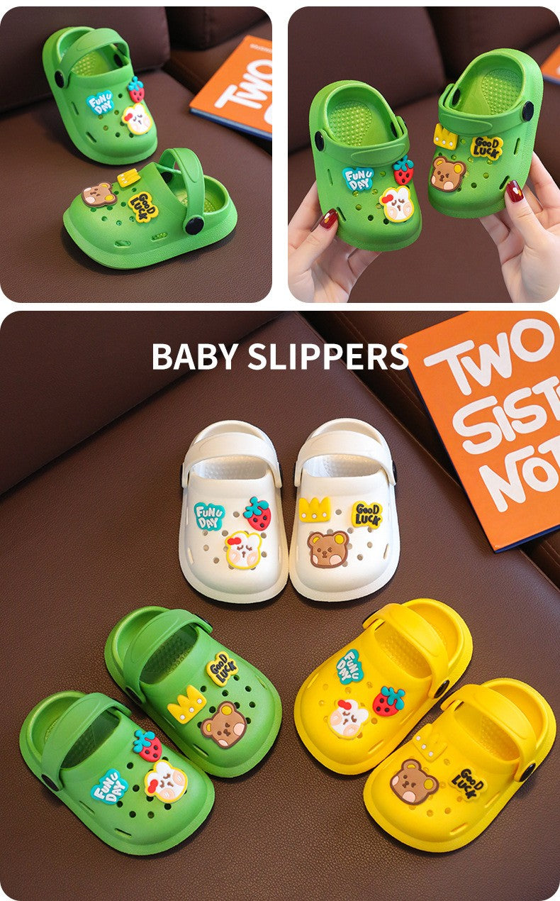 Children's Slippers Summer Boys and Girls Cartoon Cute Anti-Slip Open-Toe Clogs Infant Toddler and Big Kids Sandals