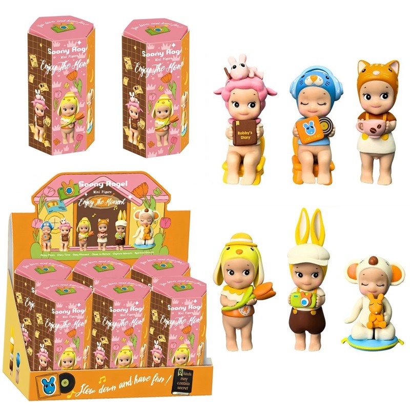 Novos bonecos Sonny Angel de 2025 da série "Enjoy The Moment", em caixas surpresa, mini figuras de anime, enfeites, bonecos de desenho animado, presente de Dia dos Namorados para desktop