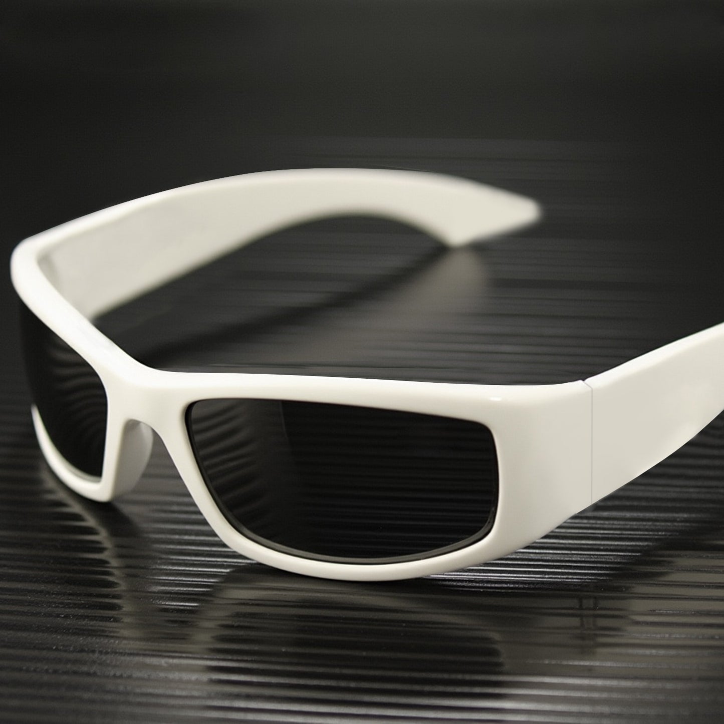 Dark Sunglasses for Men Wrap Around Sunglasses for Big Heads Men UV400 Protection glasses W8005