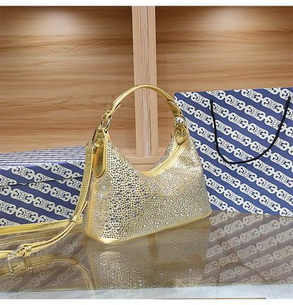 Women Evening Bag 2025 New Shiny Rhinestone Women's Shoulder Bag Fashion Luxury Dinner Party Handbag Female Crossbody Bags