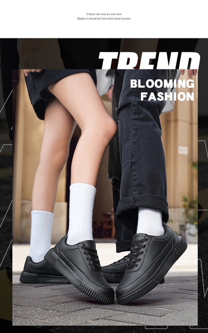 Tênis Masculino Impermeável de Prancha Leve Outono Inverno Tênis Masculino Casual com Cadarço Macio para Esportes e Caminhada
