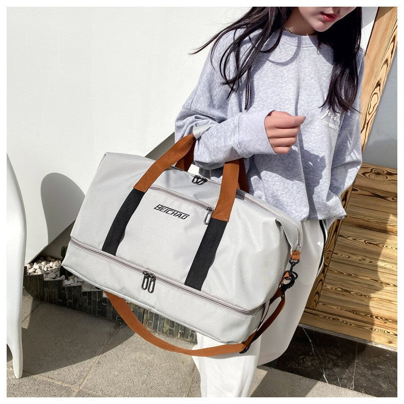 Mala de Viagem Esportiva de Grande Capacidade Bolsa de Viagem de Curta Distância Portátil Bolsas de Fitness Bolsa de Ombro Transversal Bolsas Masculinas Esportivas Impermeáveis ​​B