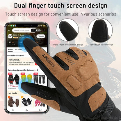 Luvas de Motocicleta Impermeáveis e Corta-Vento Guantes Moto Luvas de Pilotagem de Motocicleta Tela Sensível ao Toque Luvas de Motocross de Inverno