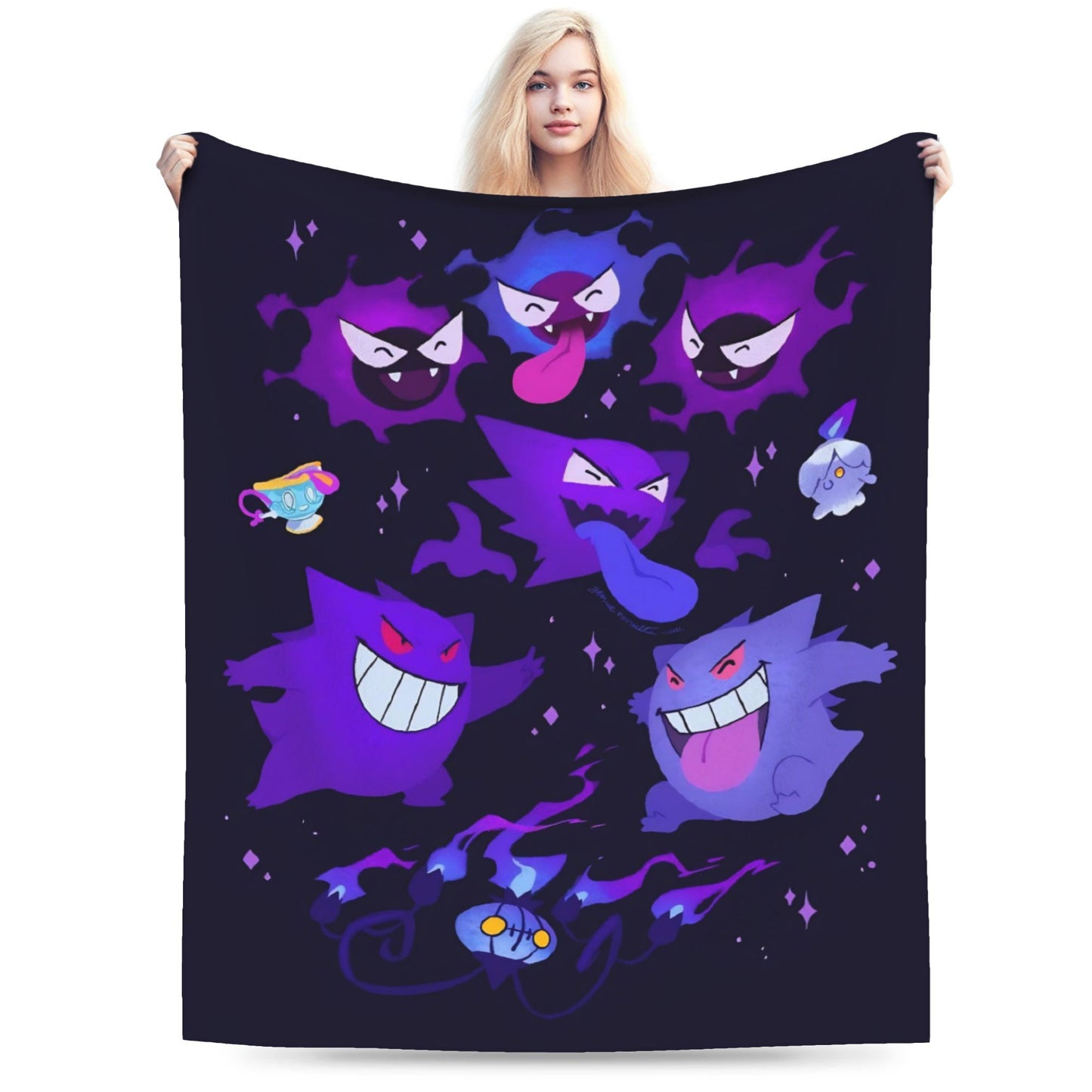 Cobertores Gengar Mantas De Pelúcia Novas Super Quentes Para Meninas Meninos Sofá Cadeira Flanela Colcha Protetor De Cama