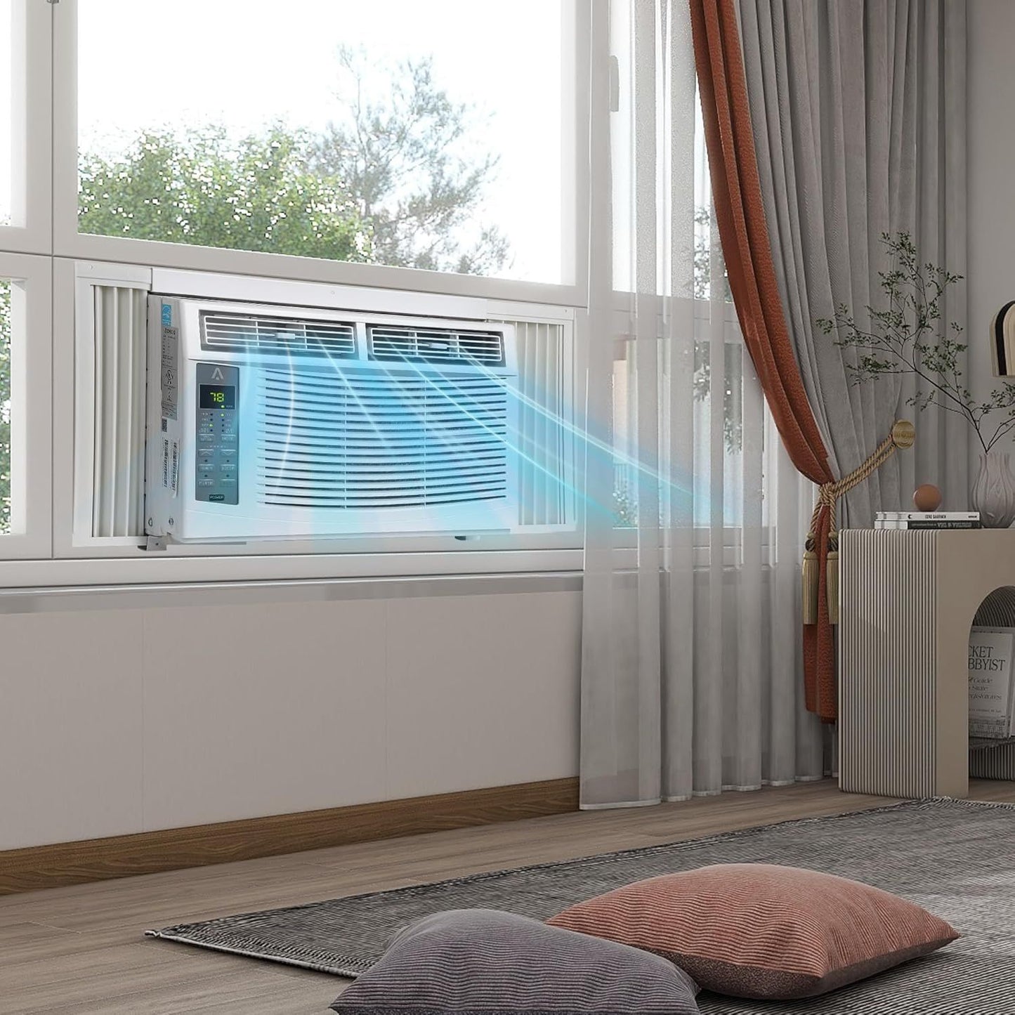 Ar Condicionado de Janela 6.000 BTUs AC de Janela Resfria até 23 m² c/Controle Wi-fi e Modos 4 EM 1 Resfriar Desumidificar Ventilar e Automático