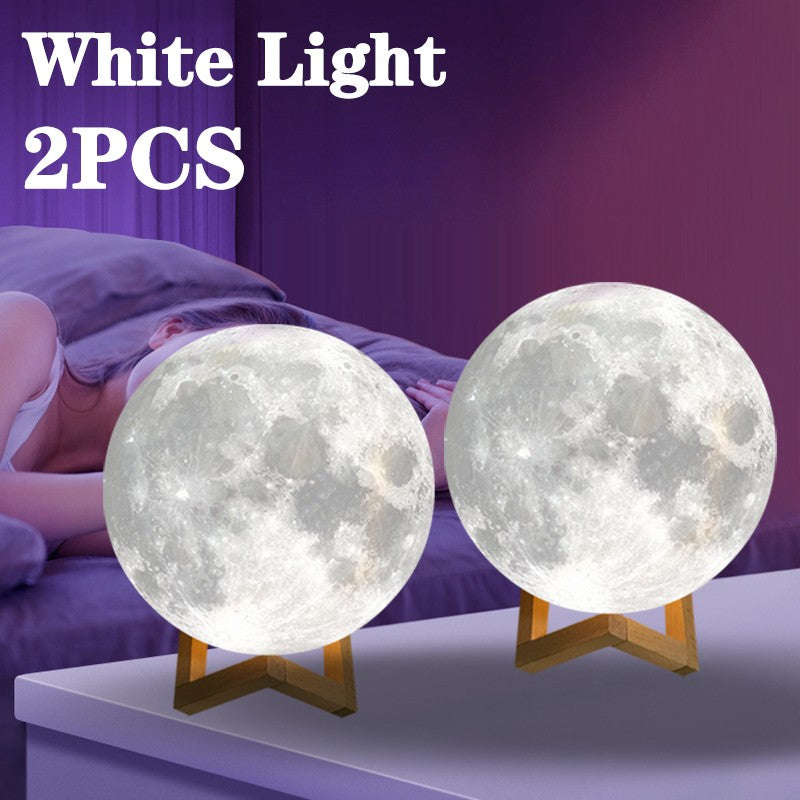 Newest 1/2/4PCS Moon Lamp LED Night Light Battery Powered with Stand Starry Lamp Bedroom Decor Night Lights Kids Gift Moon Lamp