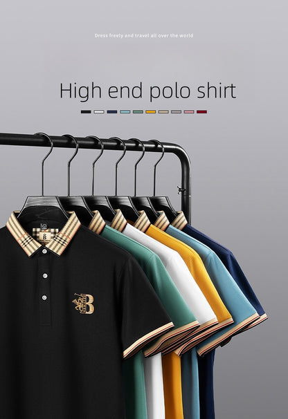 Men's Summer New Luxury Short Sleeve High Quality Designer Pattern Embroidered Anti Wrinkle Polo Shirt Business Casual T-shirt