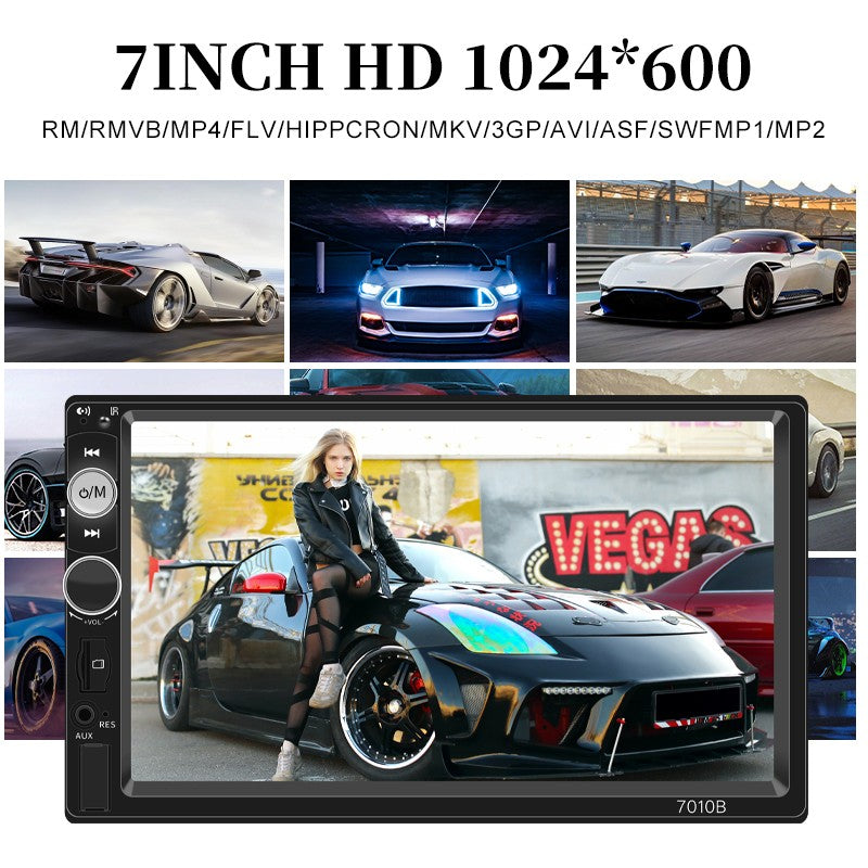 Hippcron 2 Din Car Radio Multimedia MP5 Player 7 inch HD Touch Screen Support AUX/USB/TF Mirror Link 12V Vehicles Universal