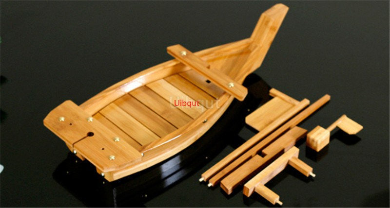 Culinária Japonesa Barco de Sushi Ferramenta de frutos do mar Modelo de Loja de Madeira Navio Simples Artesanal Sashimi Pratos Frios Variados Louça Bar