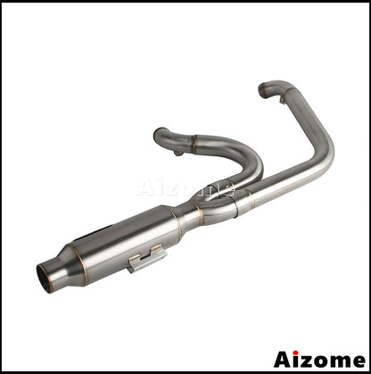 Motorcycle Racing 2-in-1 Exhaust Muffler 2.2" TIG Welded For Harley Dyna Fat Bob Street Bob Low Rider Super Wide Glide 2006-2017