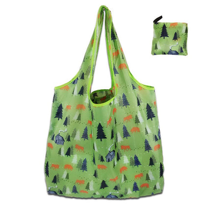 Reusable Shopping Bags Women Foldable Tote Bag Portable Cloth Eco Grocery Bag Folding Large Capacity Fruit Vegetable Handbags
