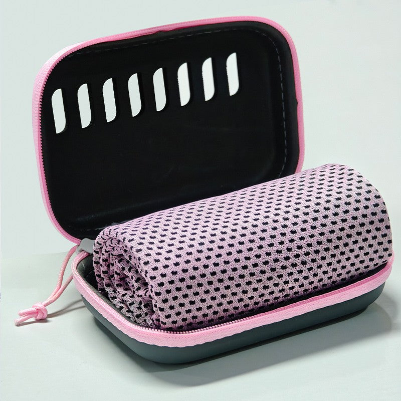 Camping Cooling Towels with EVA Case, Compact & Portable Travel Ice Towel Quick Dry Towels for Sports Gym, Hiking and Yoga