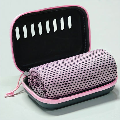 Camping Cooling Towels with EVA Case, Compact & Portable Travel Ice Towel Quick Dry Towels for Sports Gym, Hiking and Yoga