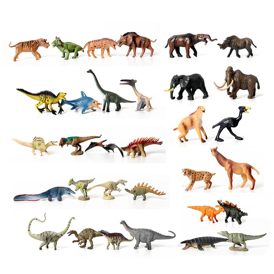 Miniatura Dinossauros Pré-históricos Mosassauro T-Rex Daeodon Moropus Mamute Tigre-Dente-de-Sabre Animais Figuras Coleção de Modelos Brinquedos Educativos