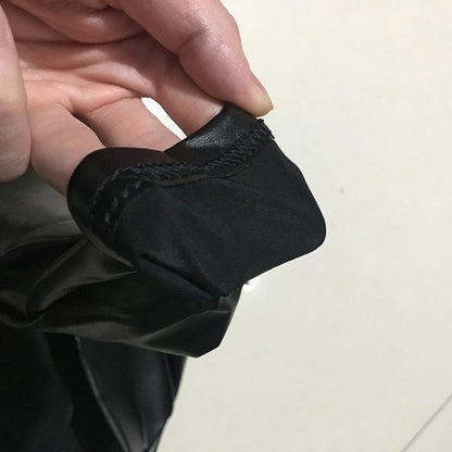 BIVIGAOS Fashion Women PU Leather Pants Elastic High Waist Winter Leggings Slim Velvet Leather Leggings Skinny Fleece Trousers