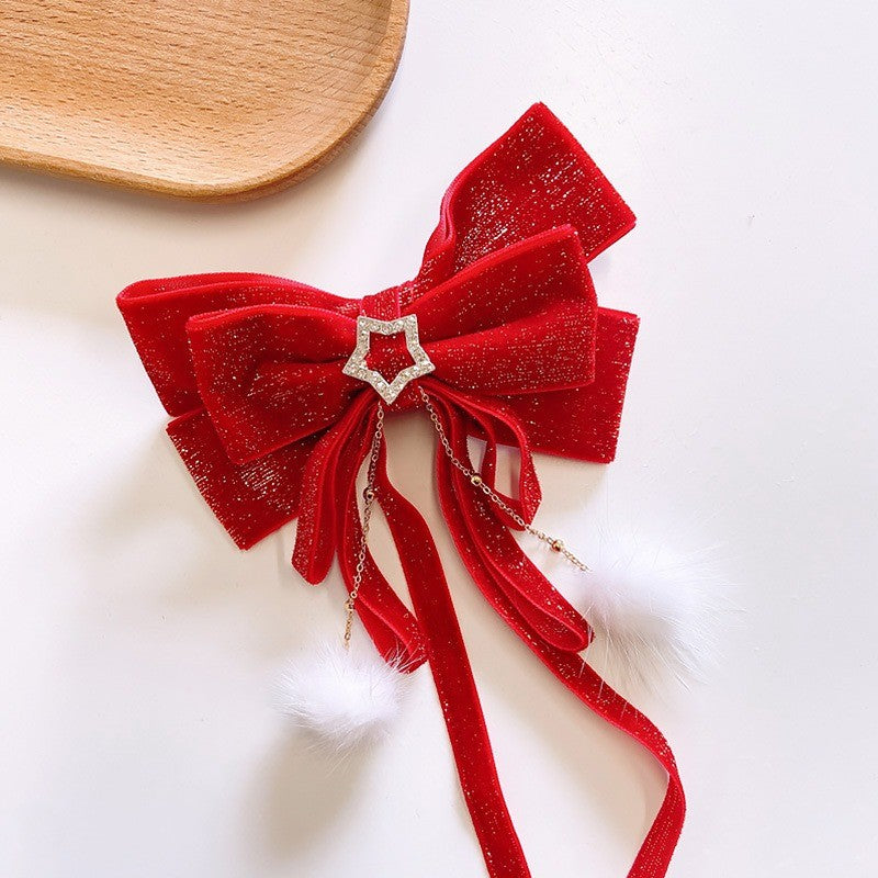6/10/20/38mm Christmas Velvet Bow Gift Ribbon Packaging DIY New Year Red Velvet Gold Glitter Festival Ribbon for DecorationDD14