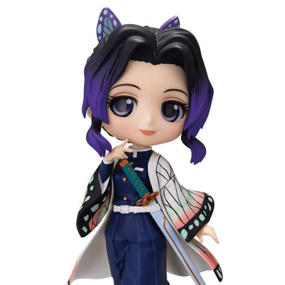 Bandai Original Demon Slayer Anime Figure Qposket SHINOBU KOCHO Bonecos de Ação Brinquedos Para Crianças Presente Modelo Colecionável Ornamentos