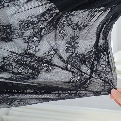 Elegant Party Evening Sexy Dress Lace Dresses for Women 2024 See Through Maxi Dress Bodycon Gothic Lolita Fashion Black Skirt