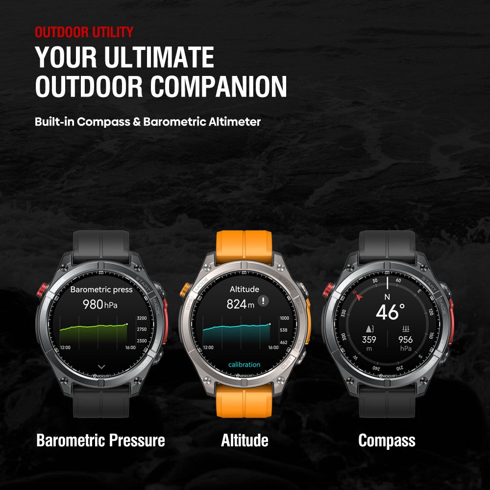 NOVO Smartwatch Zeblaze Stratos 4 GPS Tela AMOLED de 1.43 polegadas Bússola Integrada Altímetro Barométrico Lanterna Chamada de Voz