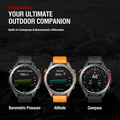 NOVO Smartwatch Zeblaze Stratos 4 GPS Tela AMOLED de 1.43 polegadas Bússola Integrada Altímetro Barométrico Lanterna Chamada de Voz