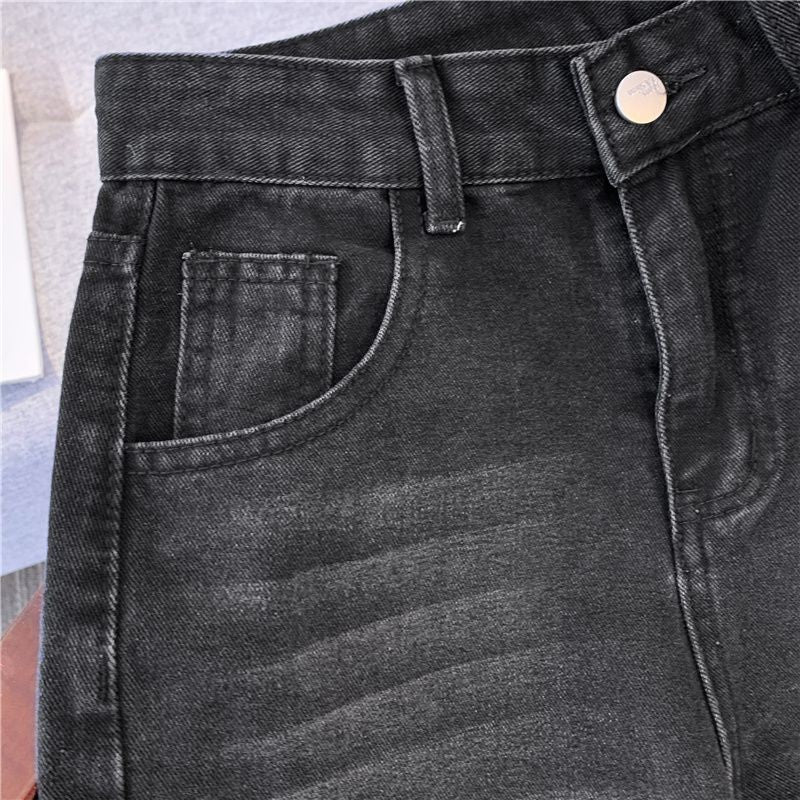 Winter Thick Women's Fleece Straight Jeans Casual Comfortable Soft Velvet Slim Pants Vintage Wide Plush Denim Trousers