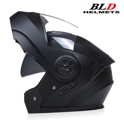 BLD Capacete Fechado Personalizado para Moto Masculino Feminino Capacete Moderno com Viseira Dupla Motocross Corrida Articulado Casco Moto