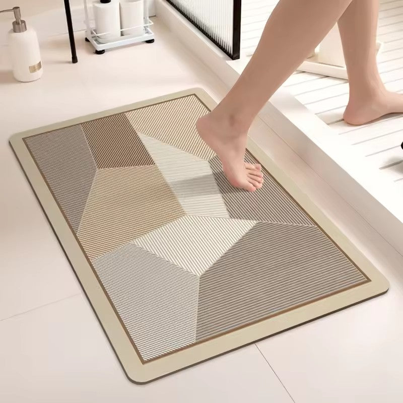 Anti-slip Rubber Door Water Absorbent Modern Rug Set Diatomite Bath Mats for Home Kitchen Bathroom Novelty Pattern Carpet
