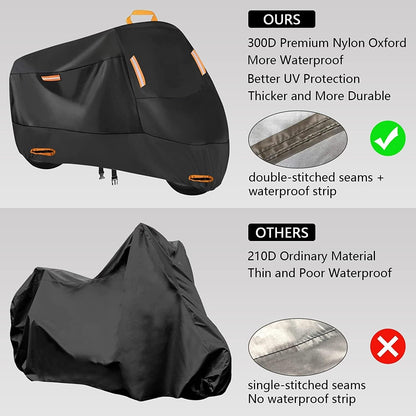 Capa de Moto Impermeável para Todas as Estações, à Prova de Poeira, Proteção UV, Uso Externo e Interno, Scooter, Tecido 210D Resistente ao Desgaste, Capa para Motocicleta