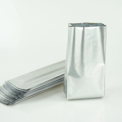 100pcs Silver Aluminum Foil Zip-lock Bags, Food Grade Aluminized Mylar Zipper Self Sealing Pouches for Cloth / Snacks Packaging