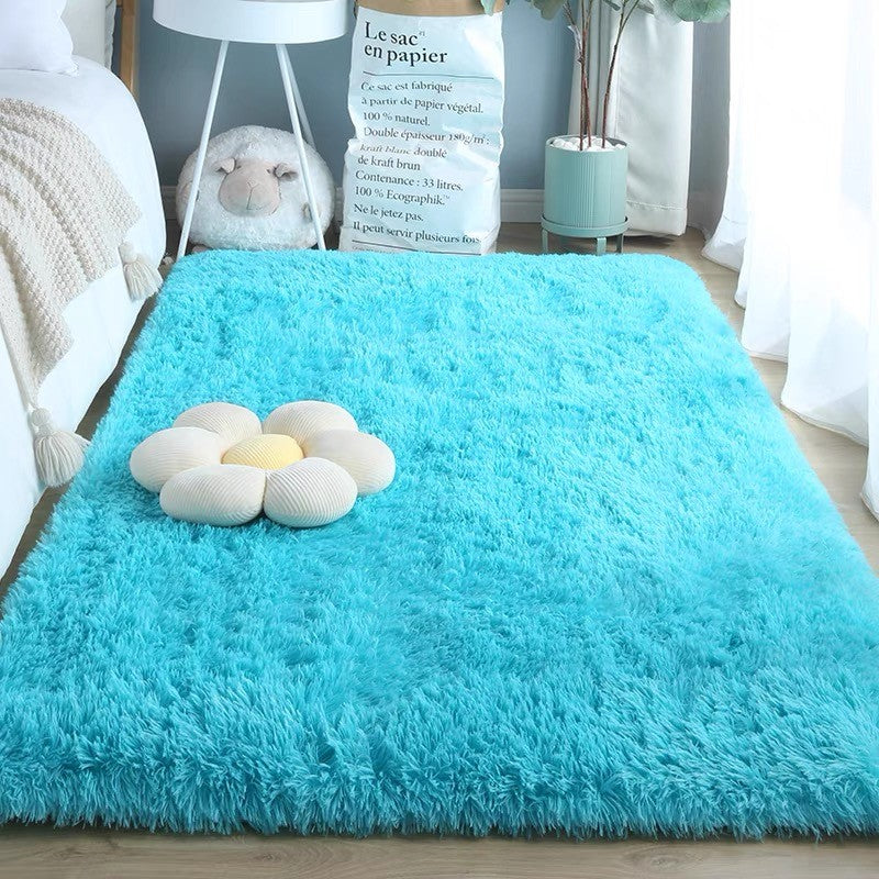VIKAMA Tie-dyed Fluffy Carpets For Living Room Decor Bedside Rug Warm Plush Floor Mats Children's Room Play Mats Furry Carpet