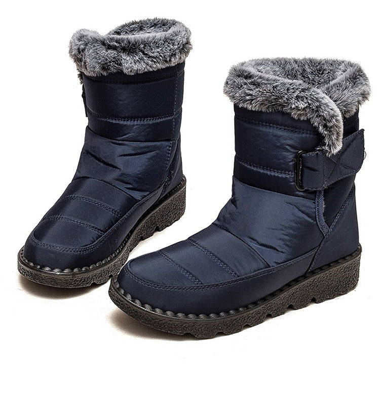 Women's Boots 2025 Trend Snow Boots With Fur Winter Shoes Woman Low Heels Footwear Winter Boots Women Combat Middle Botas Mujer