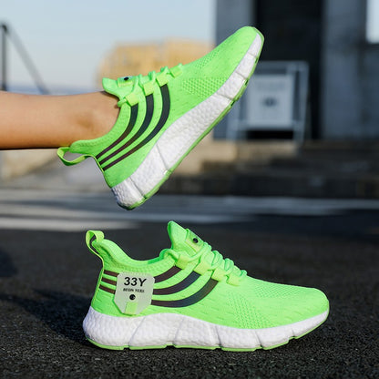 Tênis Masculino Casual Esportivo Respirável Leve Tênis de Caminhada ao Ar Livre em Tela Preta Tênis de Corrida Atléticos para Caminhada