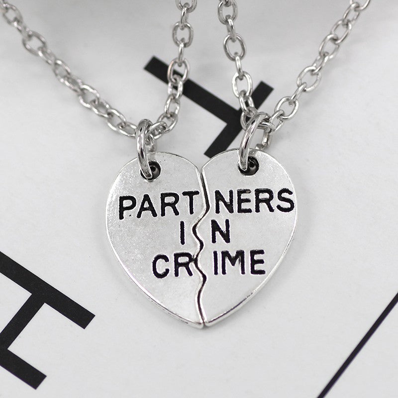 Colar de 2pçs/conjunto Colar com Pingente de Coração Quebrado Colar Masculino e Feminino Melhores Amigas BFF Amizade Aniversário Presente Joias