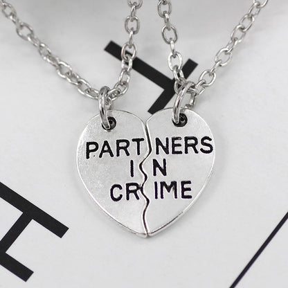 Colar de 2pçs/conjunto Colar com Pingente de Coração Quebrado Colar Masculino e Feminino Melhores Amigas BFF Amizade Aniversário Presente Joias