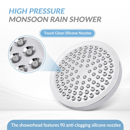 Shower Head High Pressure Rain Adjustable Stainless Steel 6 Inch Wall Mounted Rainfall Shower Bathroom Accessories Replacement