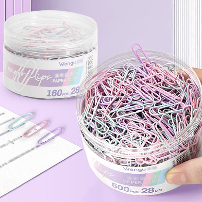 Color paper clips, office supplies, paper clips, large file bookmarks, paper clips, storage boxes, stationery