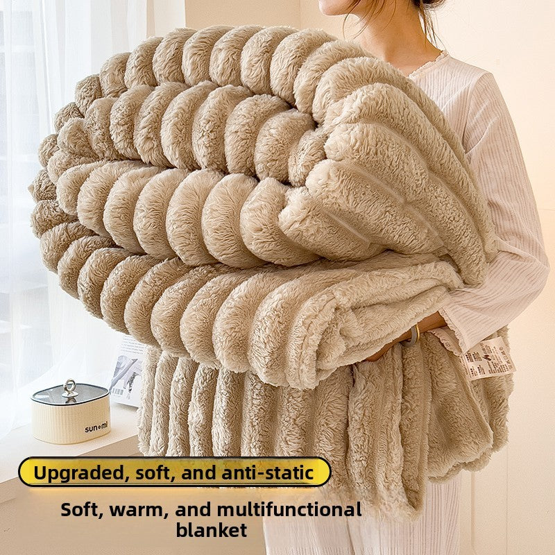 Thi Rabbit Fur Blanket Office Sofa Nap Blanket Premium Cover Blanket All Seasons  Color Polyester Fiber